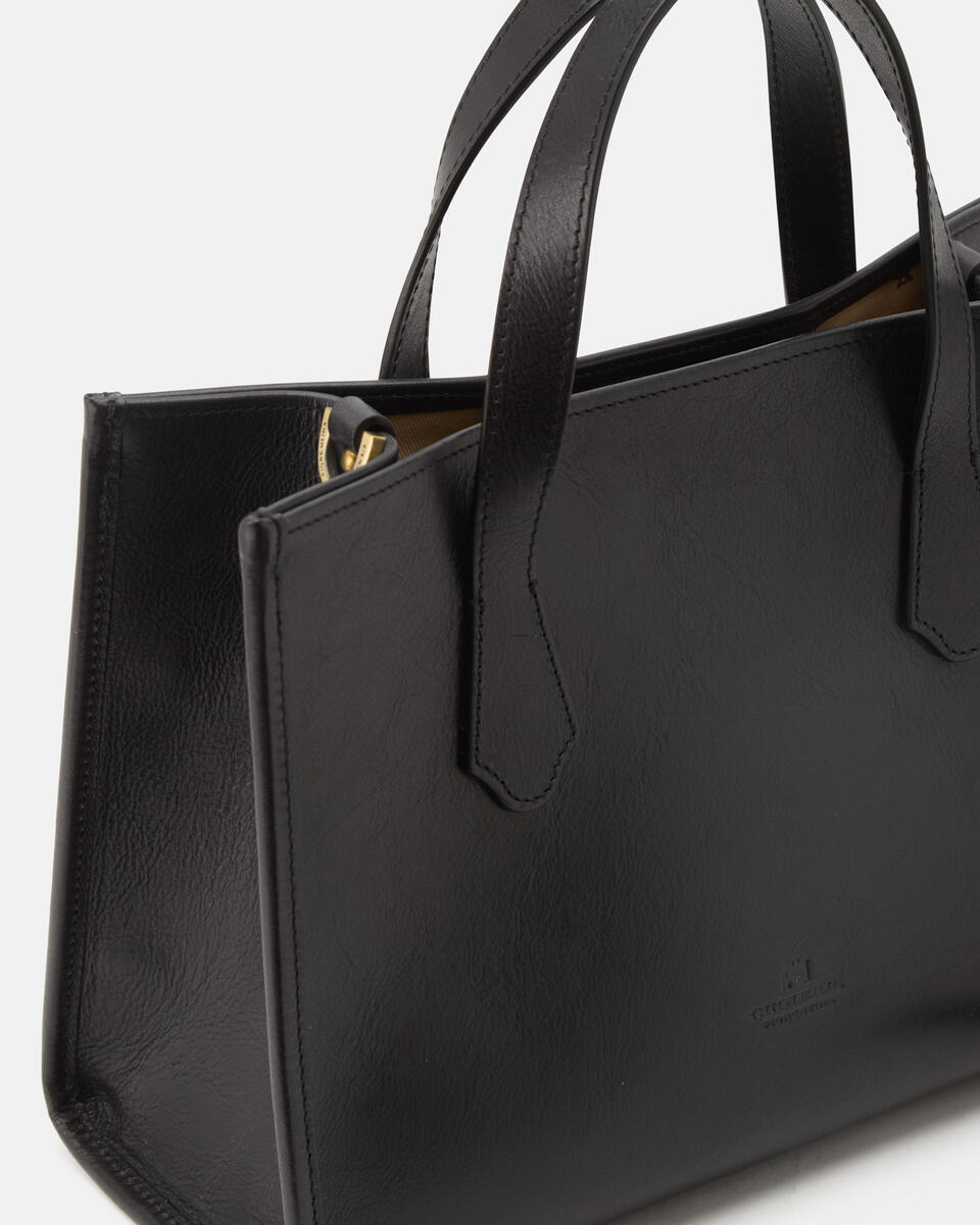 Dora tote media in cuoio Nero  - Tote Bag - Borse Donna - Borse - Cuoieria Fiorentina