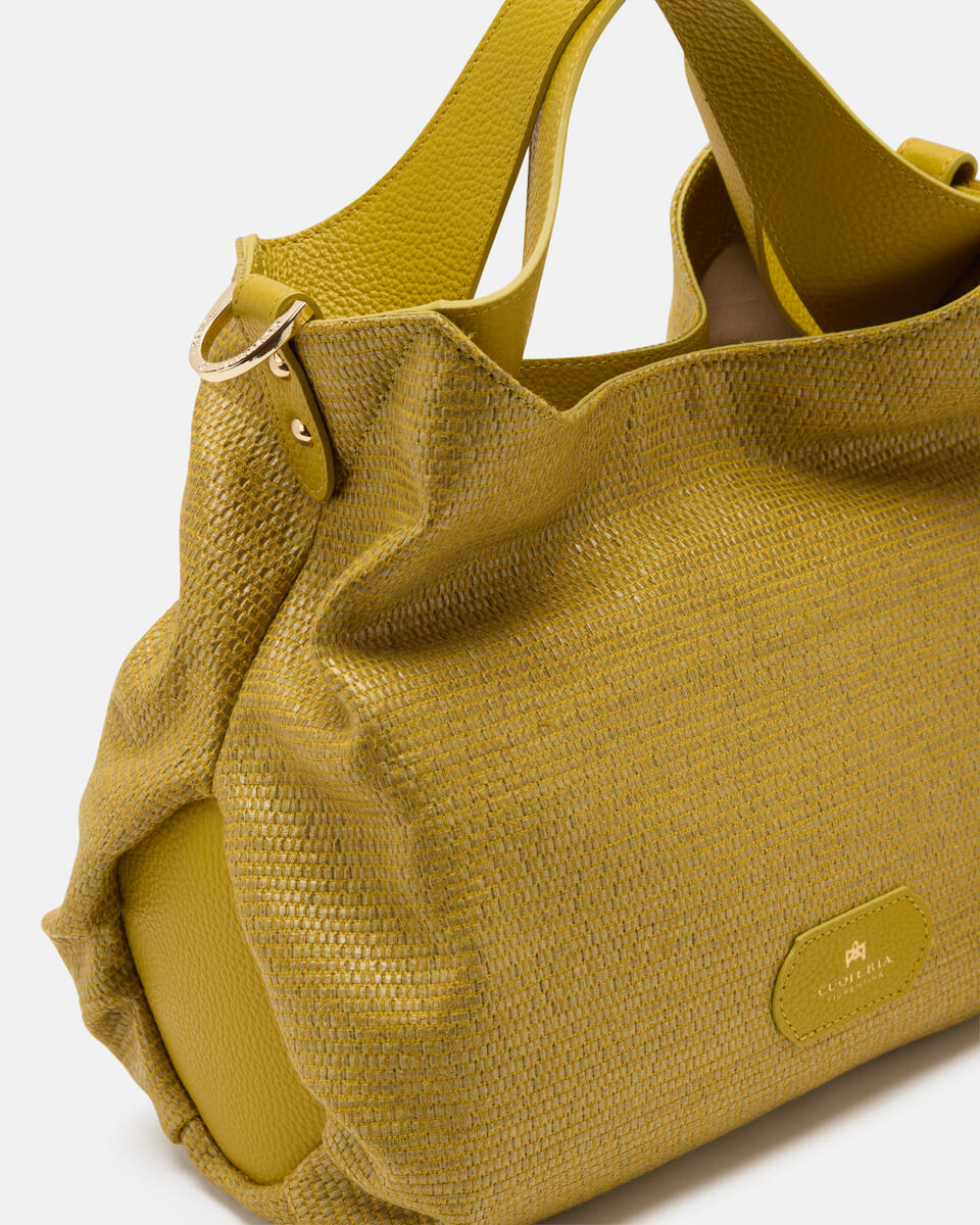 Gaia Tote Raffia Acid green  - Borse - Special Price - Cuoieria Fiorentina
