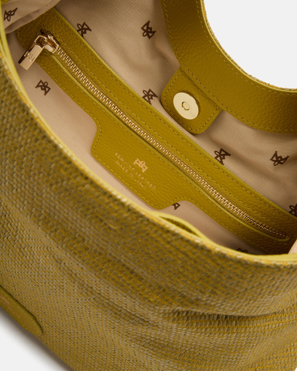 Gaia Tote Raffia Acid green  - Borse - Special Price - Cuoieria Fiorentina