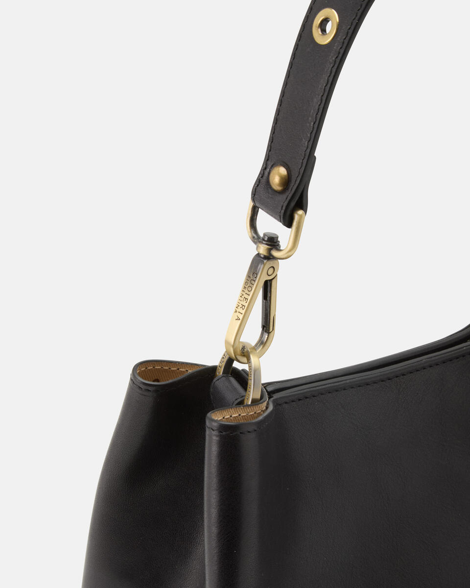 Eva small bucket Cuoio Nero  - Secchiello - Borse Donna - Borse - Cuoieria Fiorentina