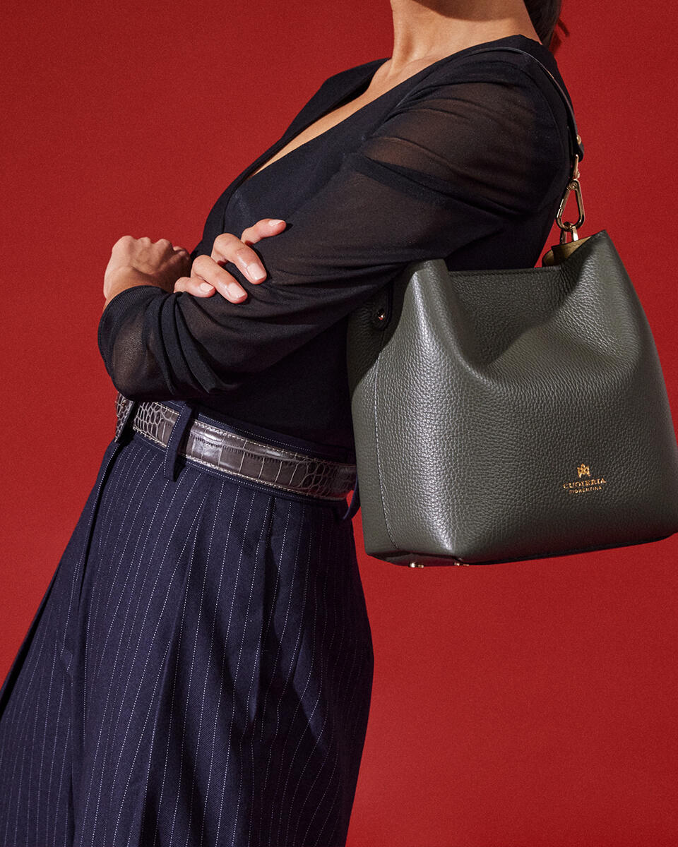 Mimì small bucket Rosso  - Secchiello - Borse Donna - Borse - Cuoieria Fiorentina