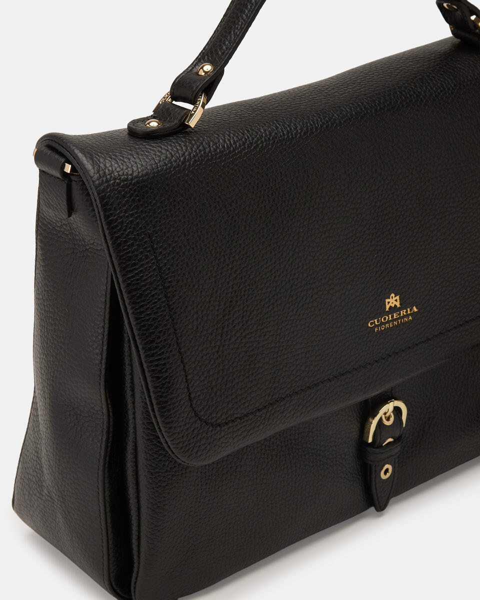 LARGE FLAP BAG Black  - Messenger Bags - Women's Bags - Bags - Cuoieria Fiorentina