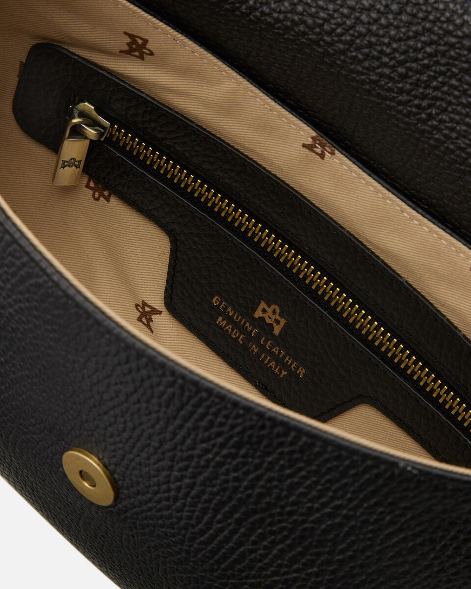 Bella selleria flap bag Nero  - Messenger - Borse Donna - Borse - Cuoieria Fiorentina