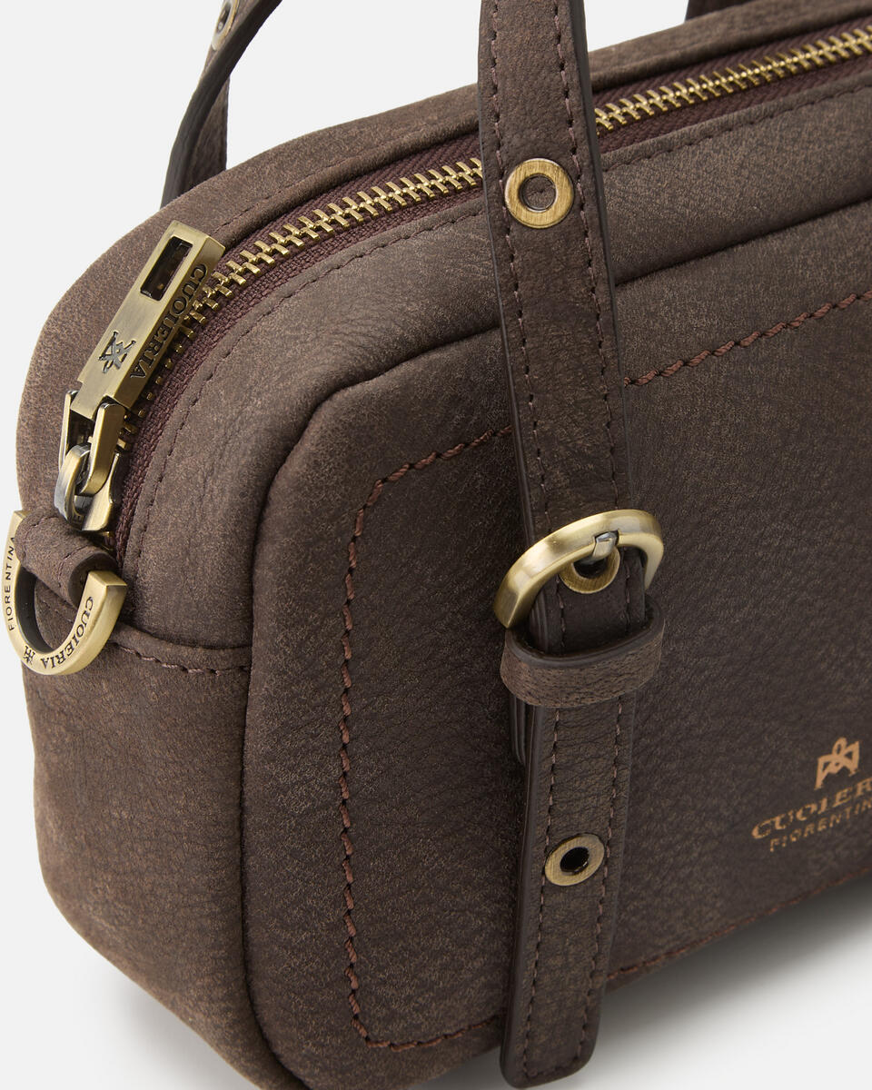 Eva soft mini duffle Cioccolato  - Mini Bag - Borse Donna - Borse - Cuoieria Fiorentina