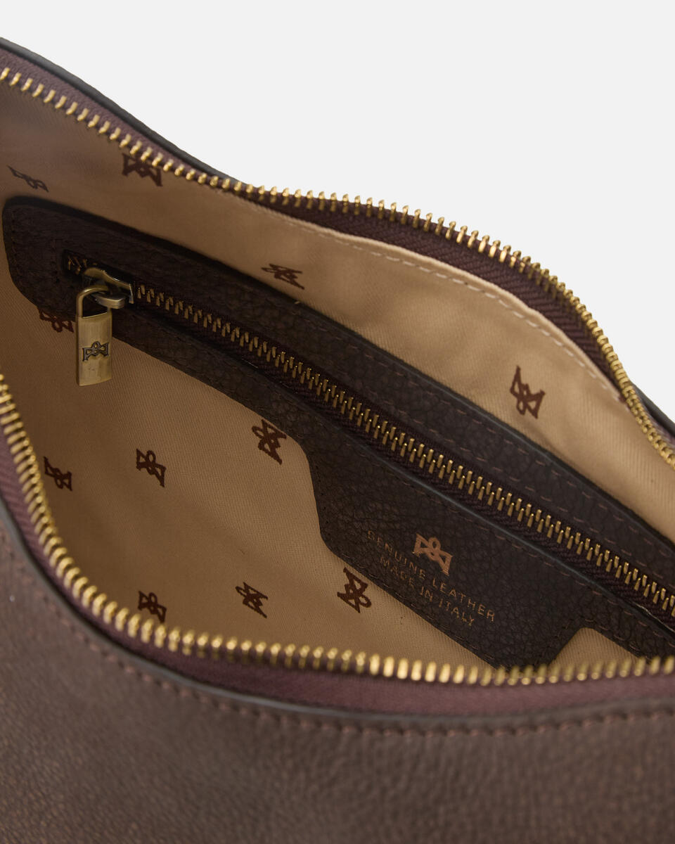 Eva soft squared hobo Nabuck Cioccolato  - Borse A Spalla - Borse Donna - Borse - Cuoieria Fiorentina