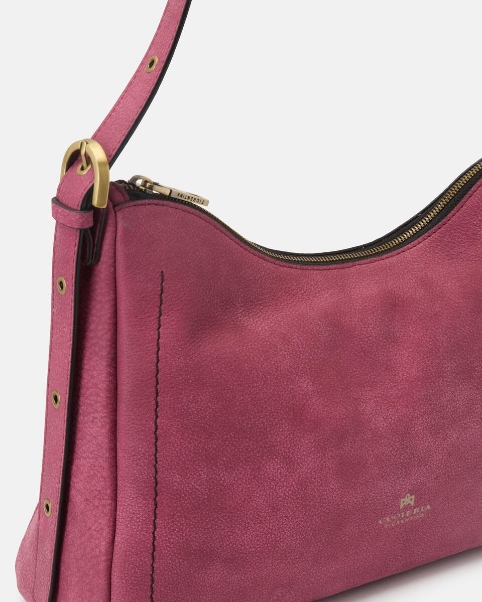 SQUARED HOBO Cyclamen  - Shoulder Bags - Women's Bags - Bags - Cuoieria Fiorentina