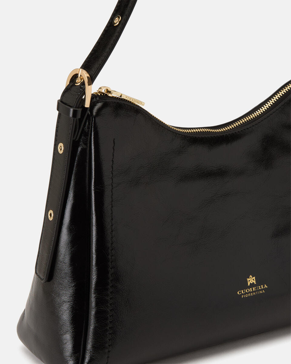 Eva soft squared hobo Vintage Nero  - Borse A Spalla - Borse Donna - Borse - Cuoieria Fiorentina