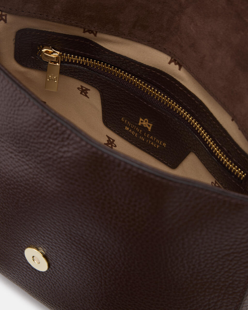 MESSENGER Chocolate  - Shoulder Bags - Women's Bags - Bags - Cuoieria Fiorentina