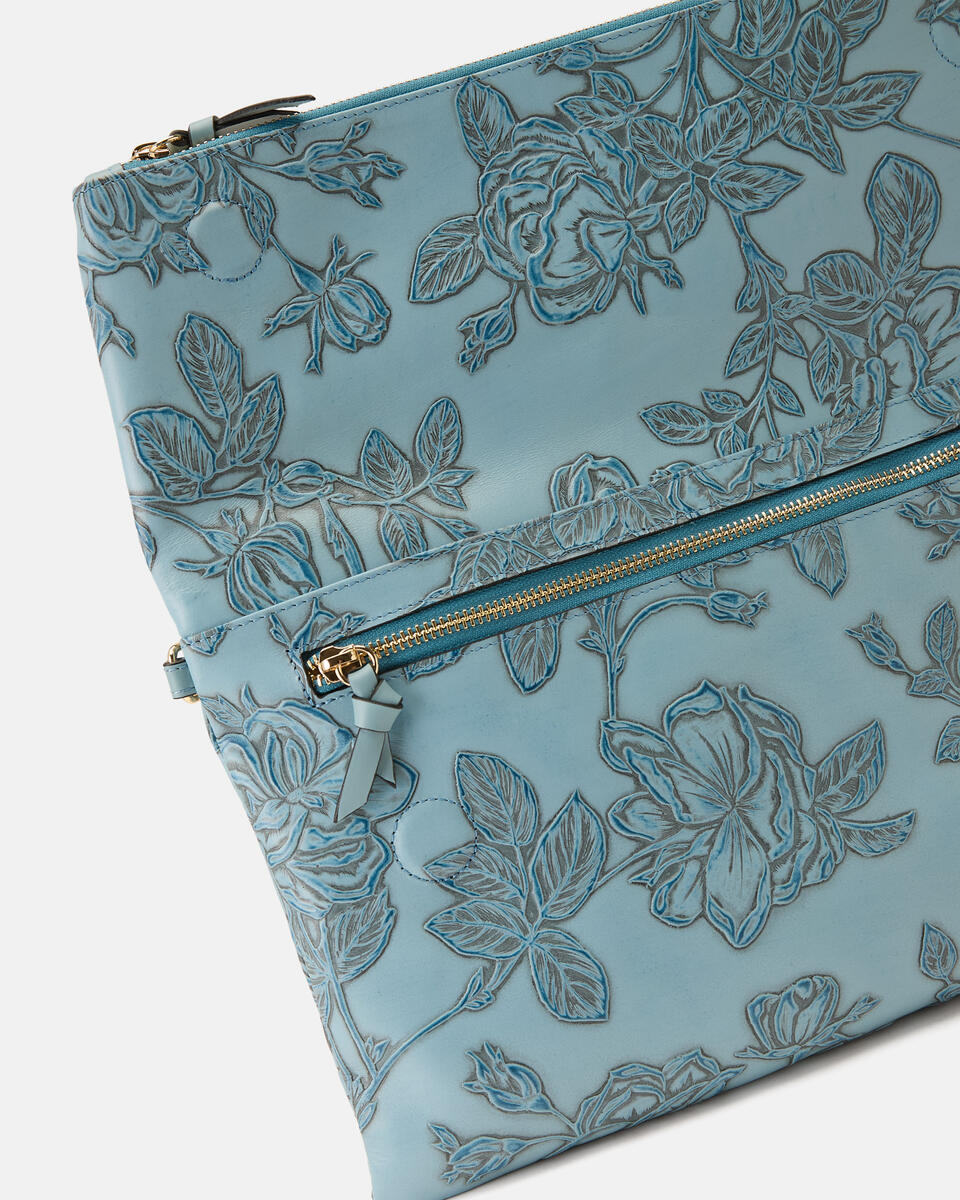 MAXI POUCH Light blue  - Clutch Bags - Women's Bags - Bags - Cuoieria Fiorentina