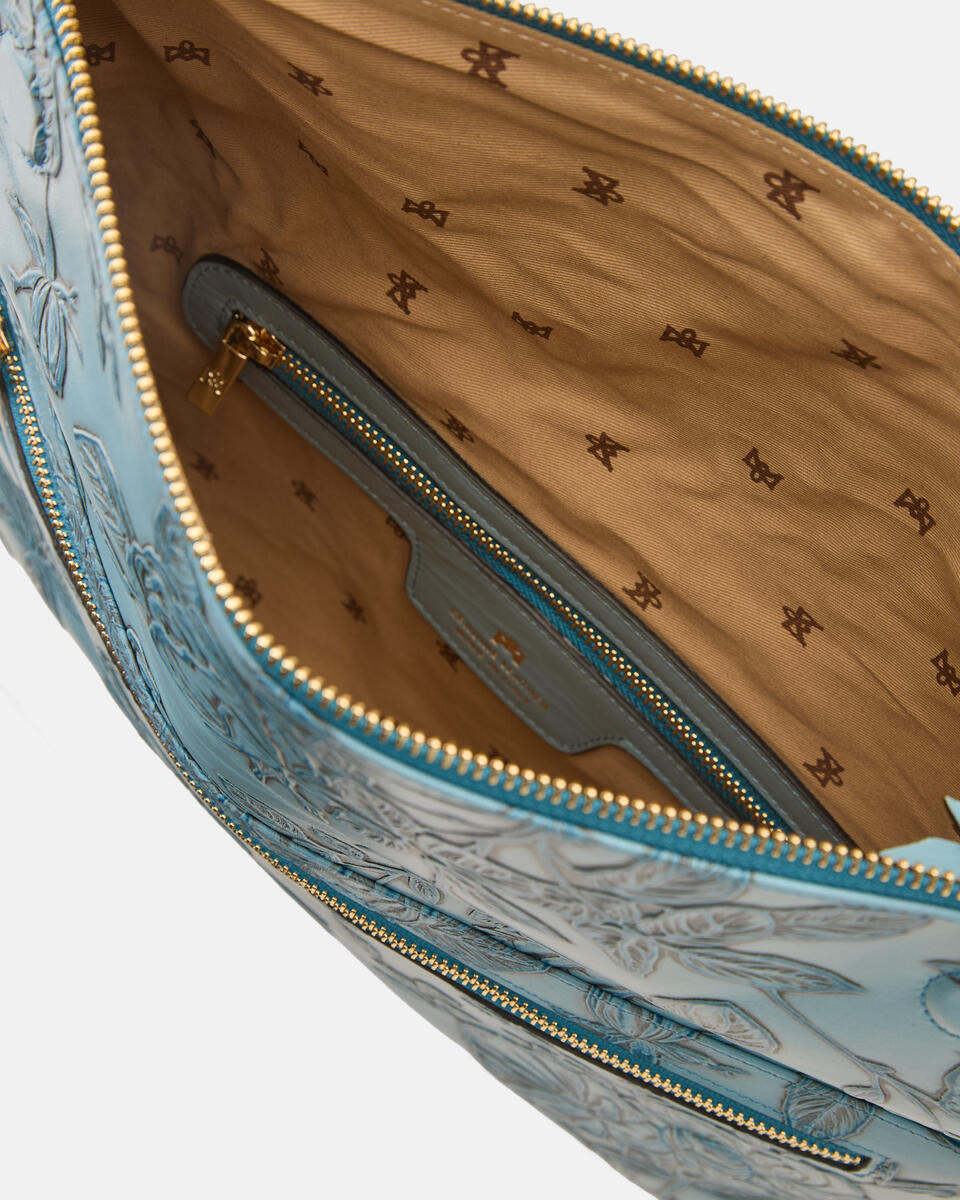 MAXI POUCH Light blue  - Clutch Bags - Women's Bags - Bags - Cuoieria Fiorentina