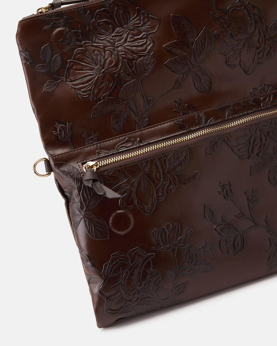 MAXI POUCH Mahogany  - Clutch Bags - Women's Bags - Bags - Cuoieria Fiorentina