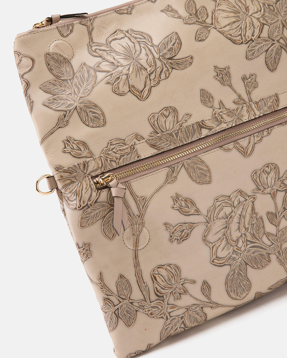 MAXI POUCH Taupe  - Clutch Bags - Women's Bags - Bags - Cuoieria Fiorentina