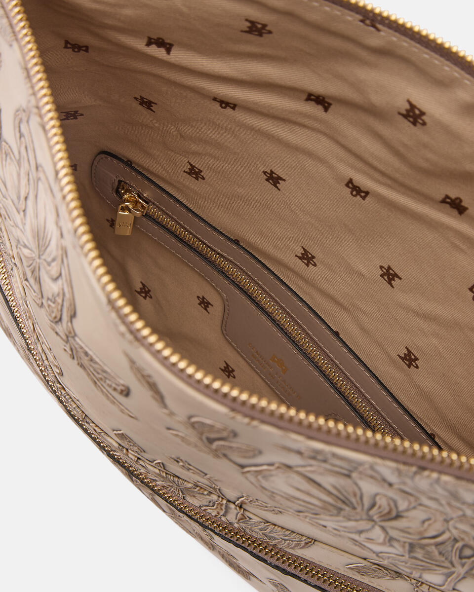MAXI POUCH Taupe  - Clutch Bags - Women's Bags - Bags - Cuoieria Fiorentina