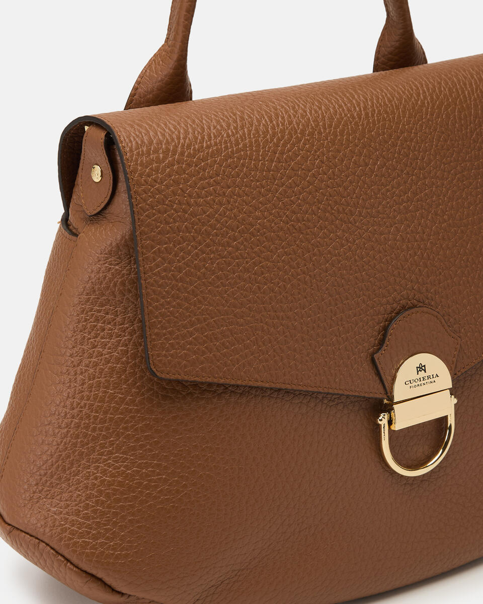 Jess large flap bag in pelle Caramel  - Messenger - Borse Donna - Borse - Cuoieria Fiorentina