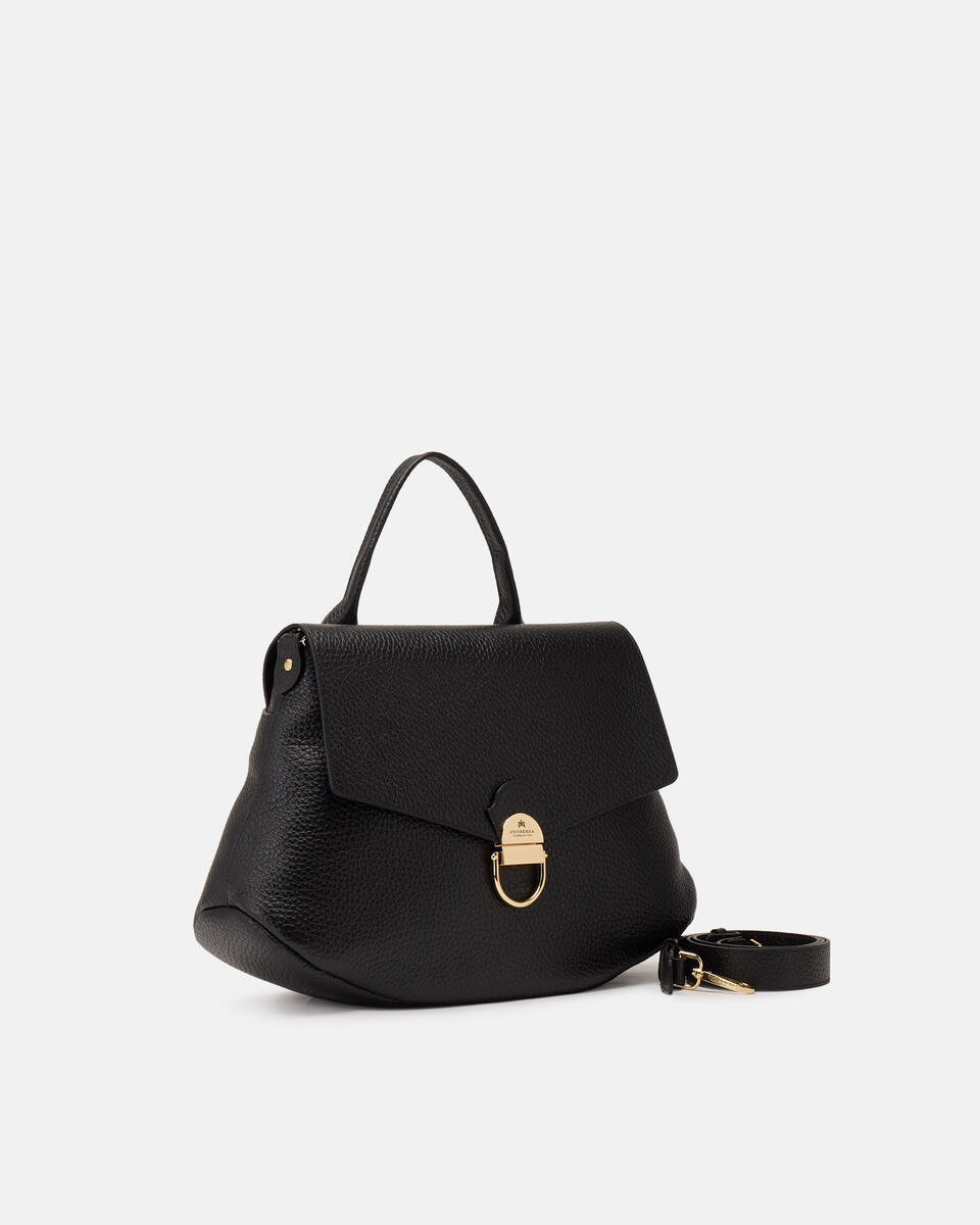 Jess large flap bag in pelle Nero  - Messenger - Borse Donna - Borse - Cuoieria Fiorentina