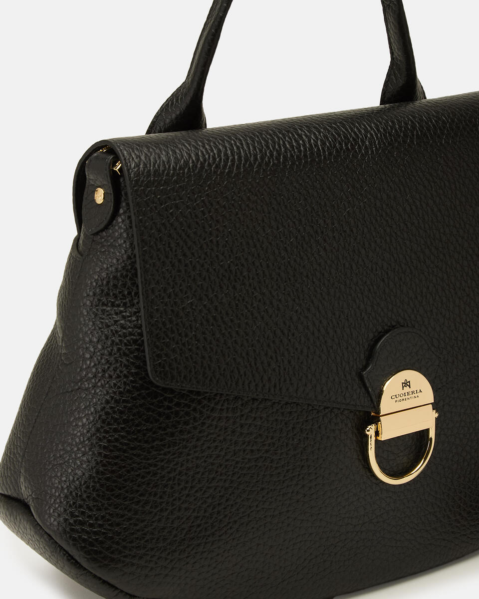 Jess large flap bag in pelle Nero  - Messenger - Borse Donna - Borse - Cuoieria Fiorentina
