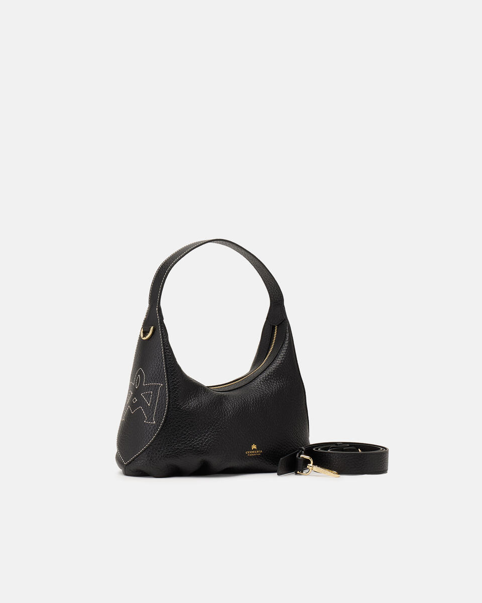 SMALL HOBO BAG Black  - Shoulder Bags - Women's Bags - Bags - Cuoieria Fiorentina