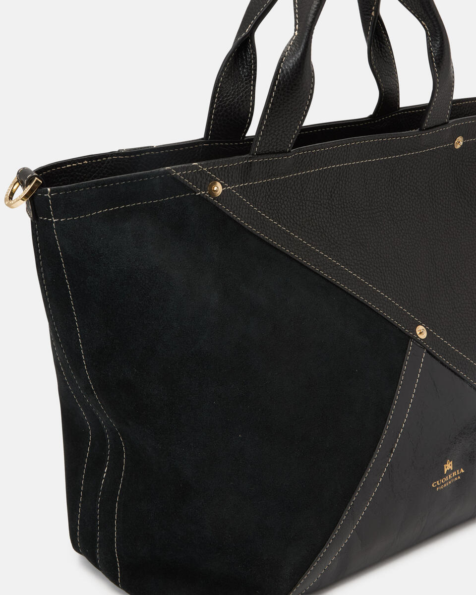 Jenny duffle patchwork Nero  - Tote Bag - Borse Donna - Borse - Cuoieria Fiorentina