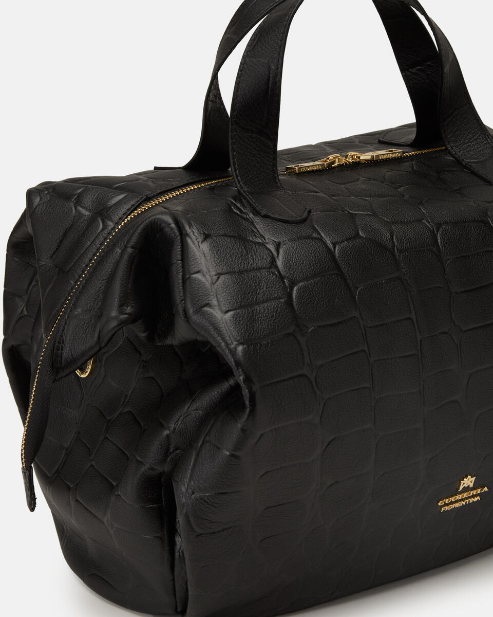LARGE DUFFLE BAG Black  - Tote Bags - Women's Bags - Bags - Cuoieria Fiorentina