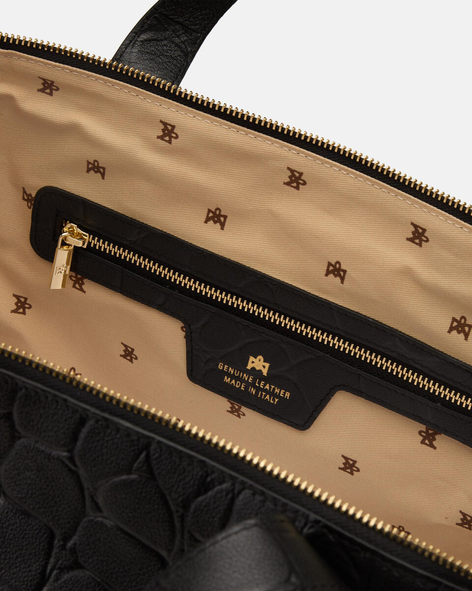 LARGE DUFFLE BAG Black  - Tote Bags - Women's Bags - Bags - Cuoieria Fiorentina