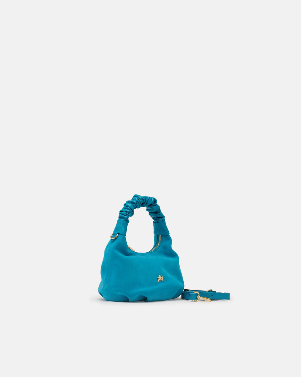 SMALL HOBO BAG Turquoise  - Shoulder Bags - Women's Bags - Bags - Cuoieria Fiorentina