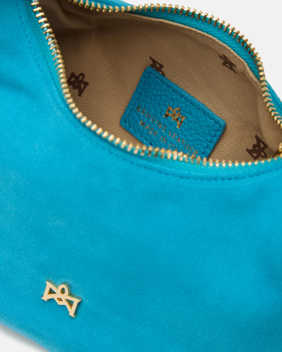 SMALL HOBO BAG Turquoise  - Shoulder Bags - Women's Bags - Bags - Cuoieria Fiorentina