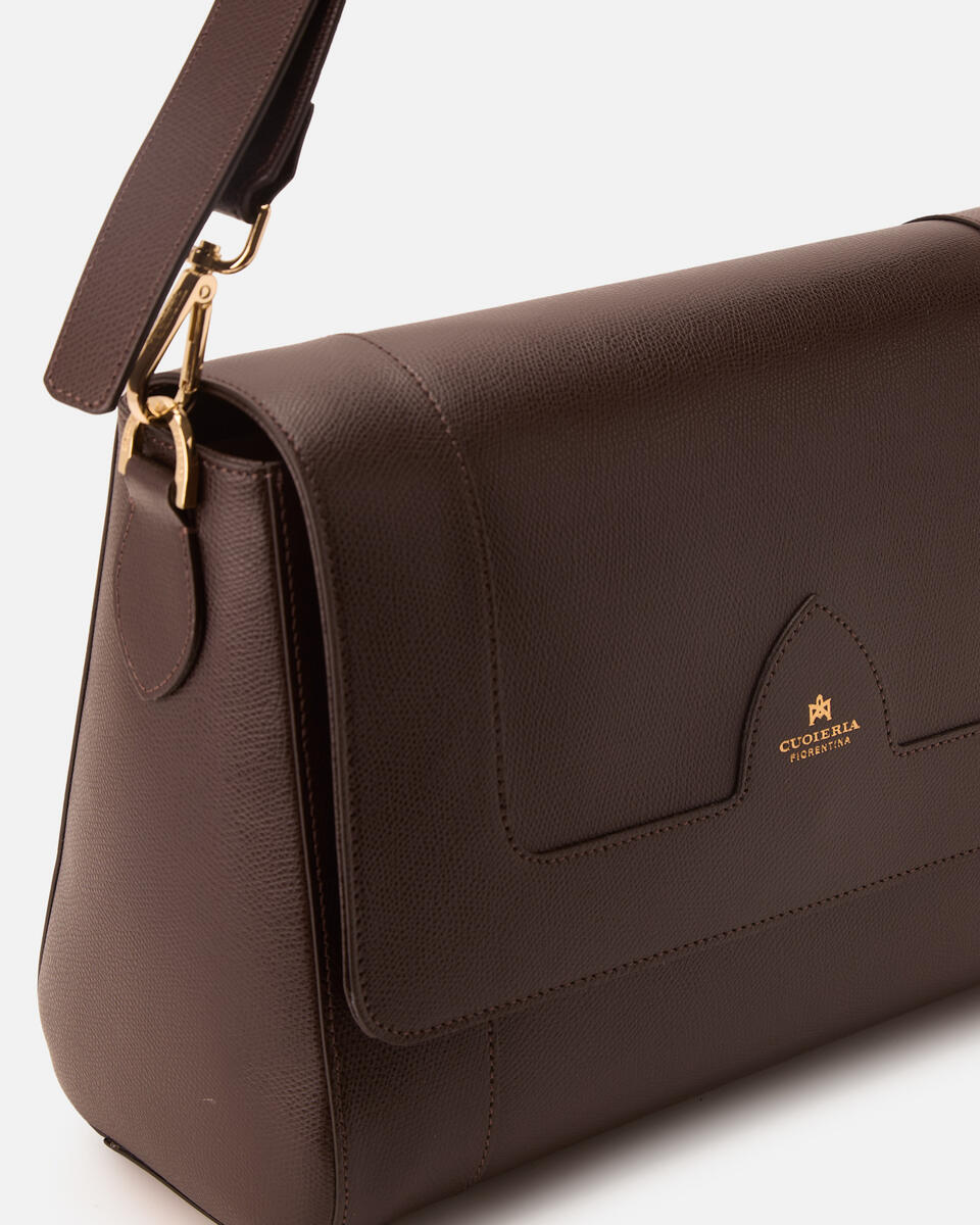 Astrid flap bag Testa di moro  - Borse A Spalla - Borse Donna - Borse - Cuoieria Fiorentina