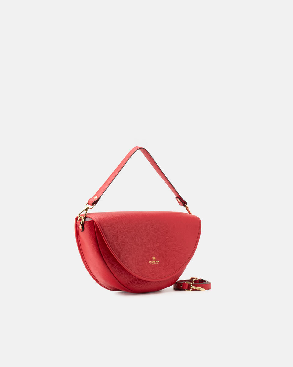LARGE FLAP BAG Tomato  - Messenger Bags - Women's Bags - Bags - Cuoieria Fiorentina