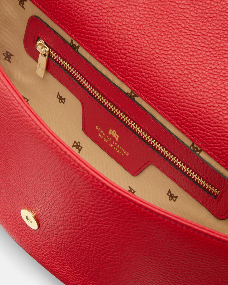 LARGE FLAP BAG Tomato  - Messenger Bags - Women's Bags - Bags - Cuoieria Fiorentina