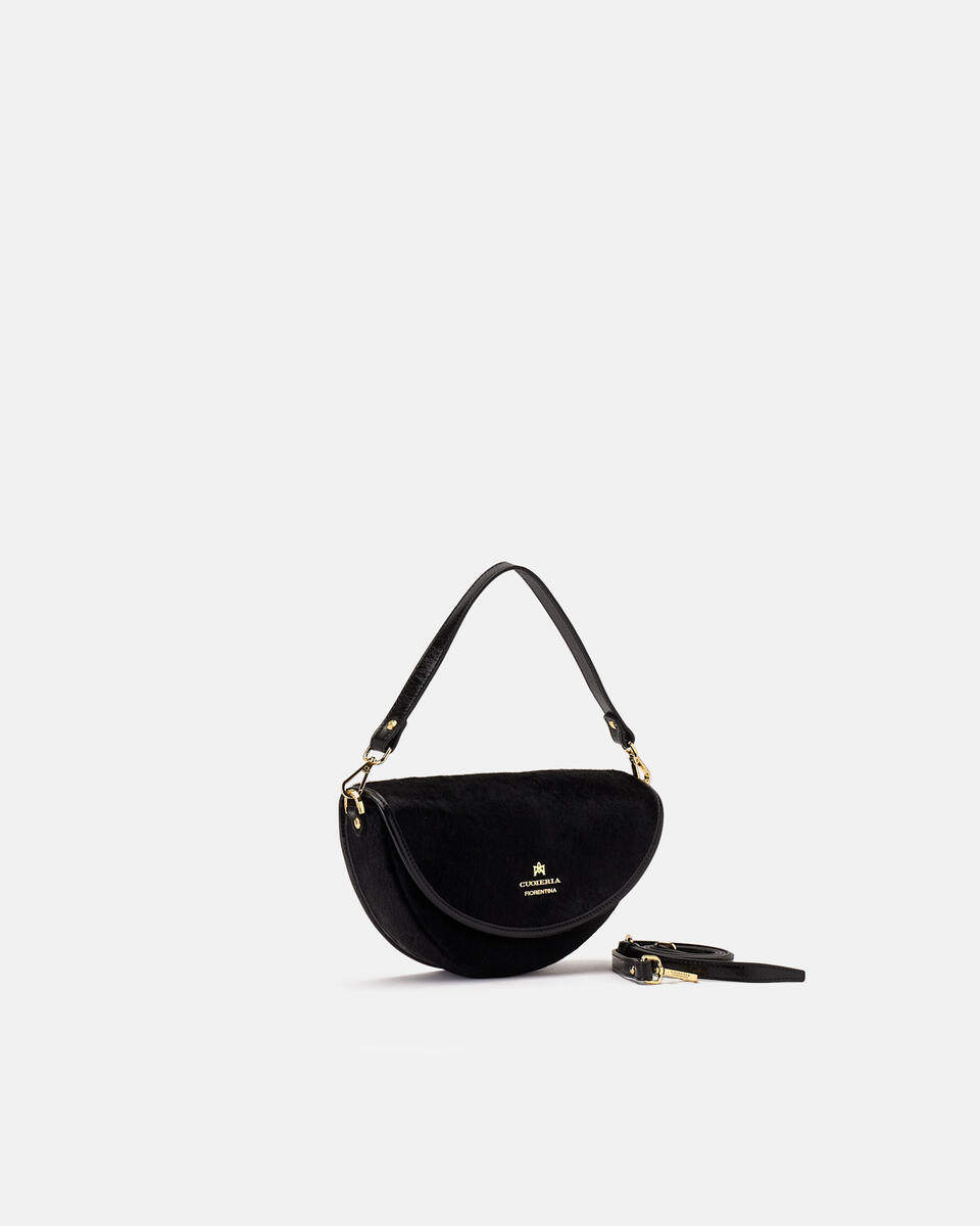 Dora small flap cavallino Nero  - Messenger - Borse Donna - Borse - Cuoieria Fiorentina