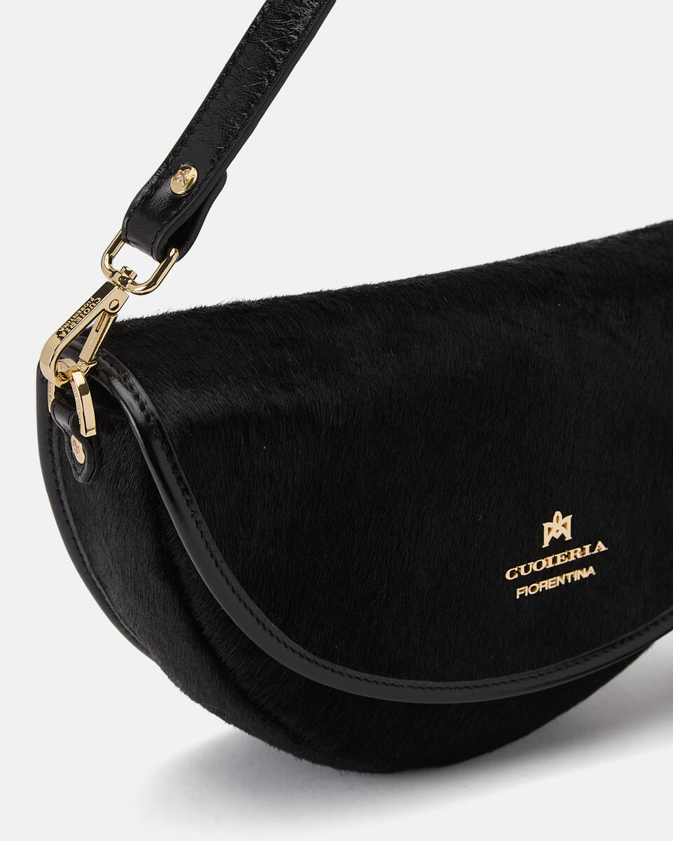 Dora small flap cavallino Nero  - Messenger - Borse Donna - Borse - Cuoieria Fiorentina