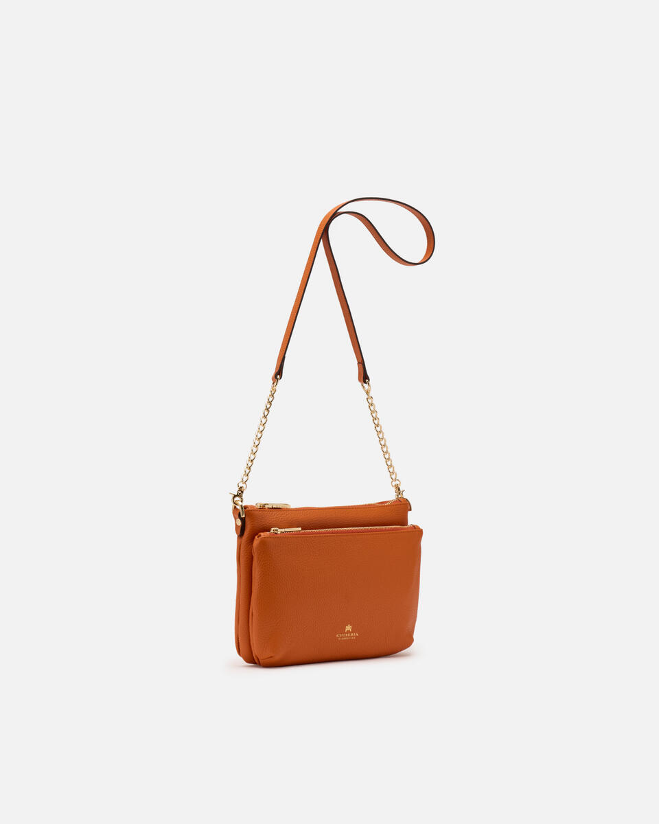 DOUBLE POUCH Orange  - Crossbody Bags - Women's Bags - Bags - Cuoieria Fiorentina