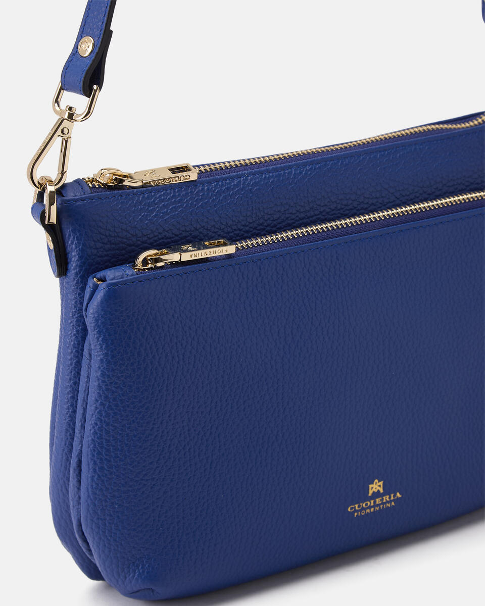 DOUBLE POUCH Bluette  - Crossbody Bags - Women's Bags - Bags - Cuoieria Fiorentina