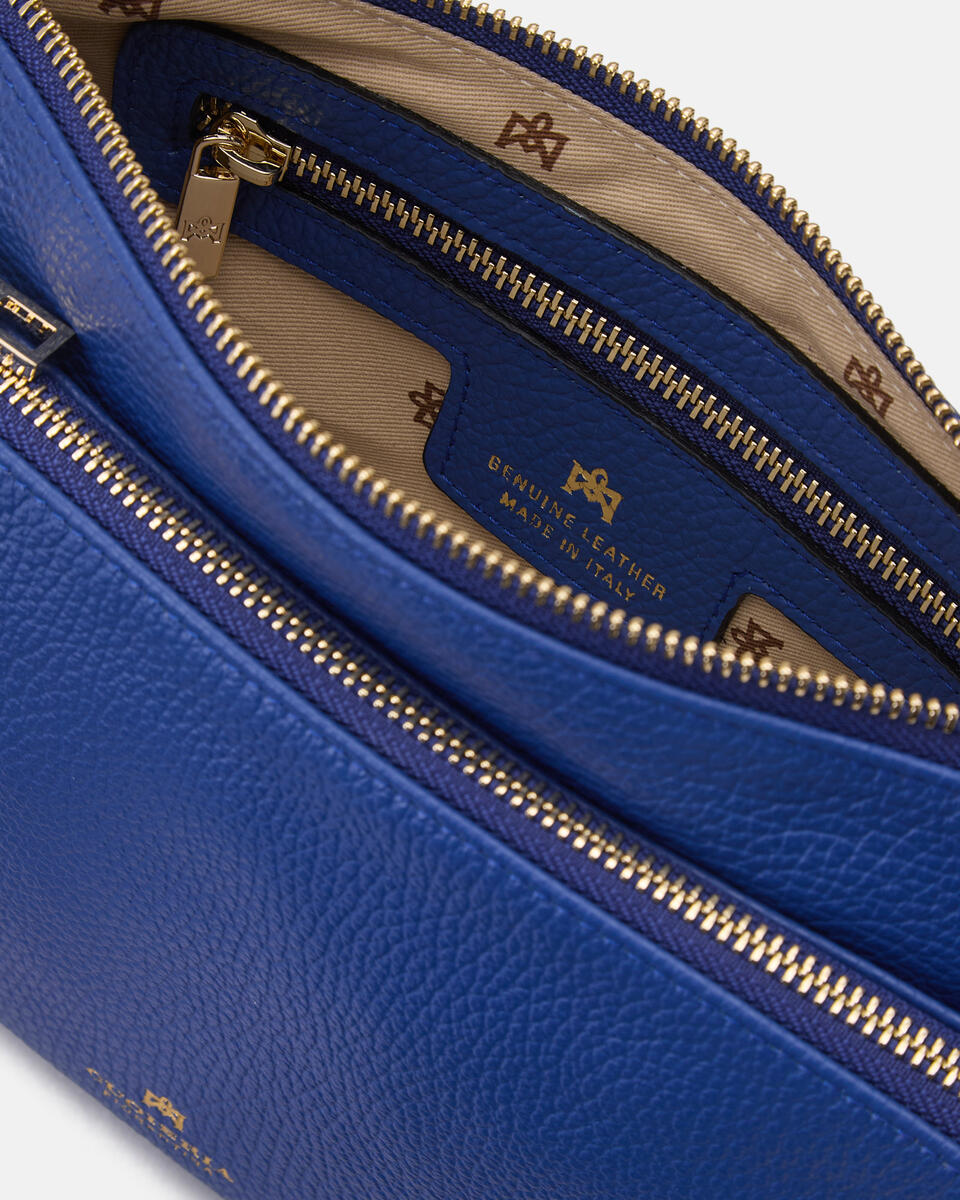 DOUBLE POUCH Bluette  - Crossbody Bags - Women's Bags - Bags - Cuoieria Fiorentina
