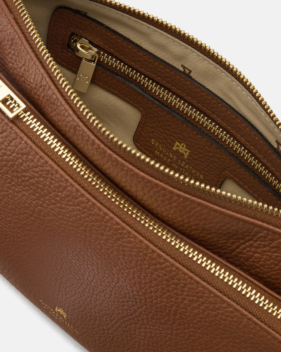 DOUBLE POUCH Caramel  - Crossbody Bags - Women's Bags - Bags - Cuoieria Fiorentina