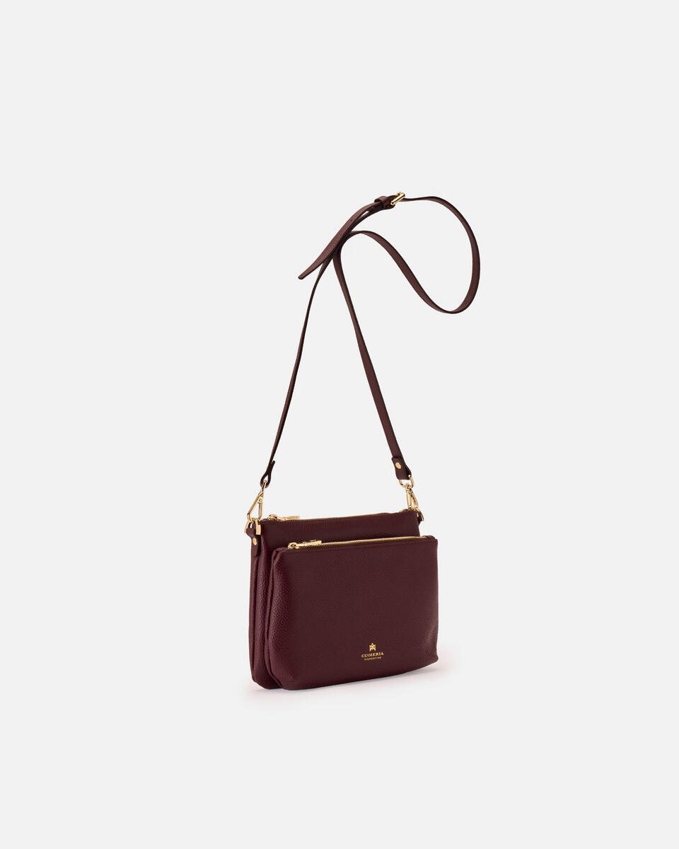Velvet Boho double pouch Coffee  - Tracolla - Borse Donna - Borse - Cuoieria Fiorentina