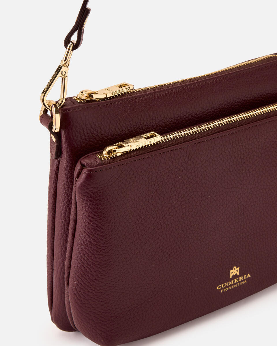 Velvet Boho double pouch Coffee  - Tracolla - Borse Donna - Borse - Cuoieria Fiorentina