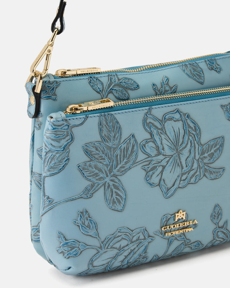 Double Pouch Mimì Celeste  - Tracolla - Borse Donna - Borse - Cuoieria Fiorentina