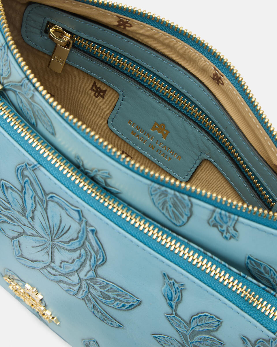 Double Pouch Mimì Celeste  - Tracolla - Borse Donna - Borse - Cuoieria Fiorentina