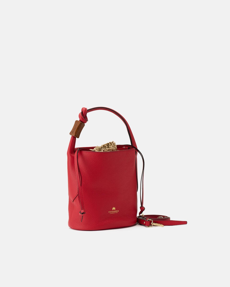 SMALL BUCKET Tomato  - Bucket Bags - Women's Bags - Bags - Cuoieria Fiorentina
