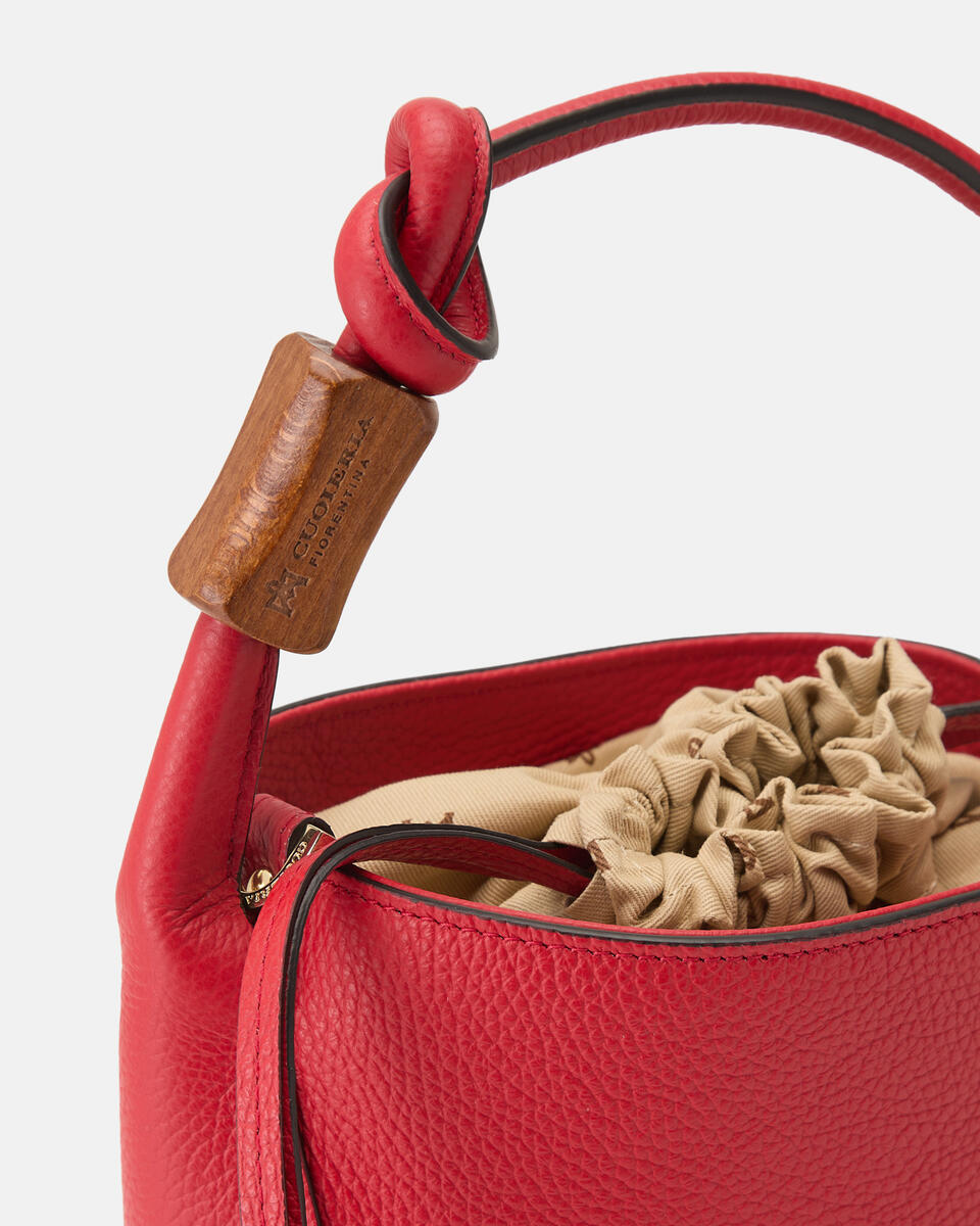SMALL BUCKET Tomato  - Bucket Bags - Women's Bags - Bags - Cuoieria Fiorentina