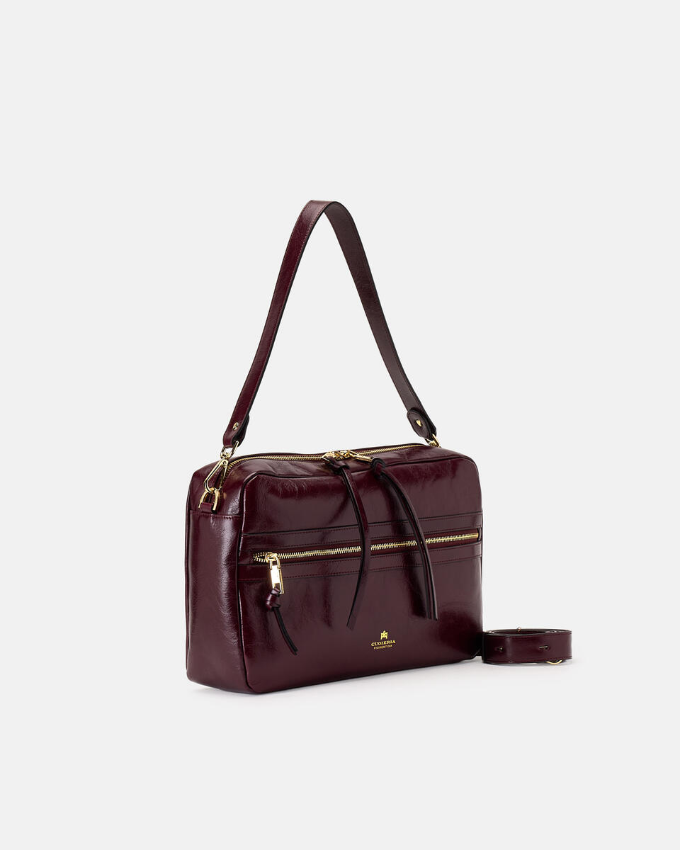 LARGE CAMERA BAG Black cherry  - Shoulder Bags - Women's Bags - Bags - Cuoieria Fiorentina