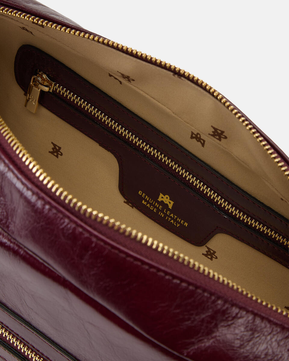 LARGE CAMERA BAG Black cherry  - Shoulder Bags - Women's Bags - Bags - Cuoieria Fiorentina
