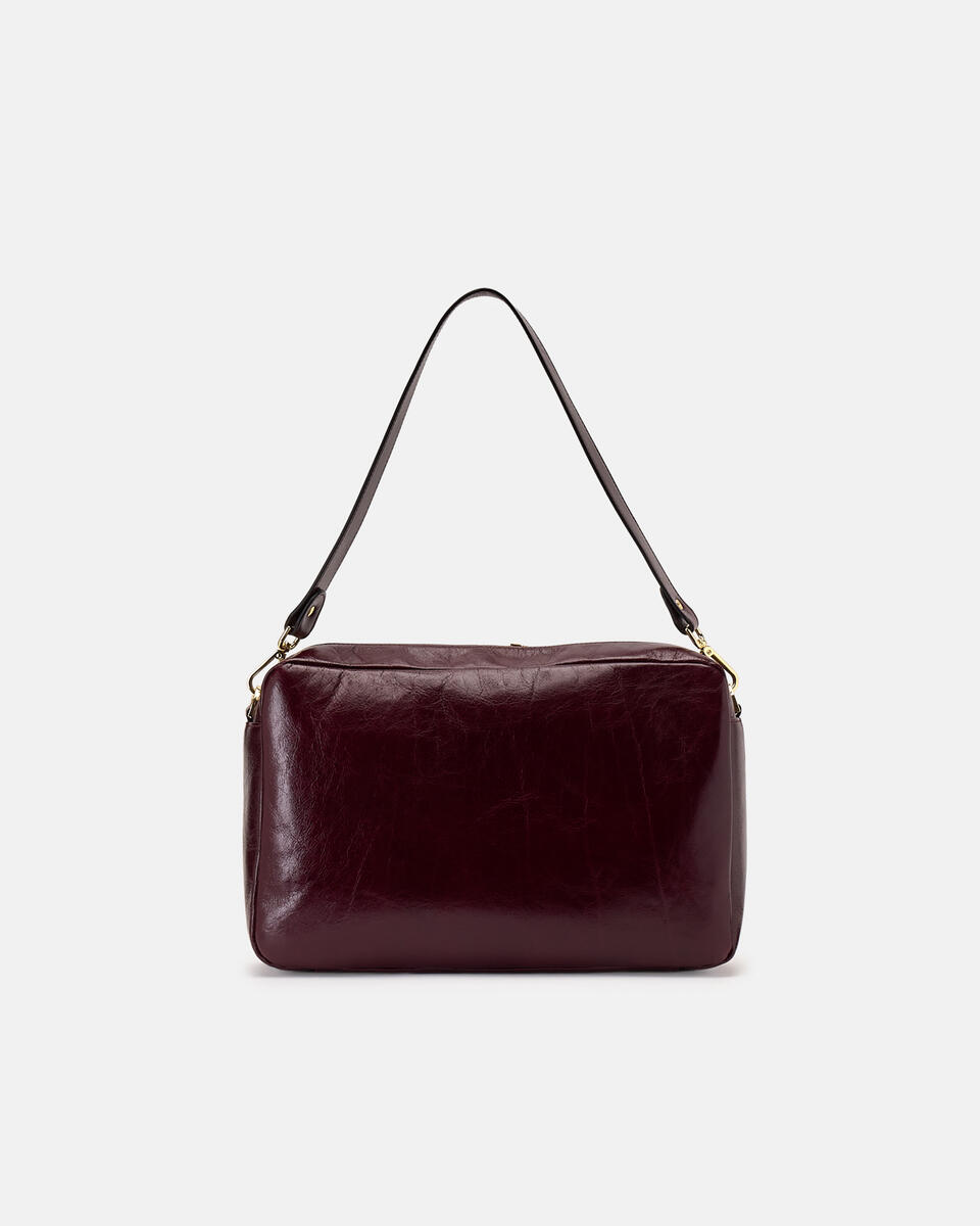 LARGE CAMERA BAG Black cherry  - Shoulder Bags - Women's Bags - Bags - Cuoieria Fiorentina