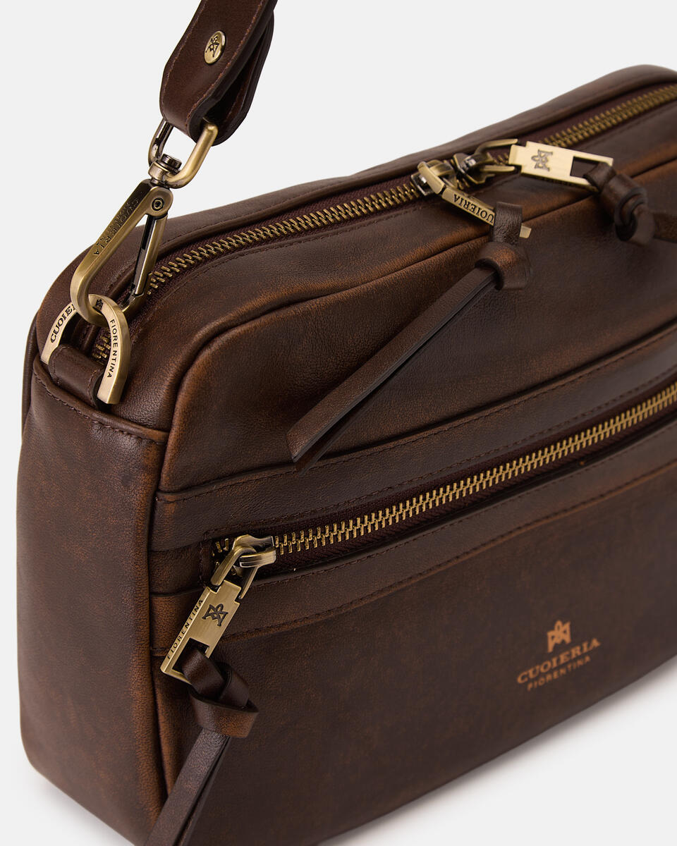 Cameron Small Camera Bag Vitello Texas Caramel  - Borse A Spalla - Borse Donna - Borse - Cuoieria Fiorentina