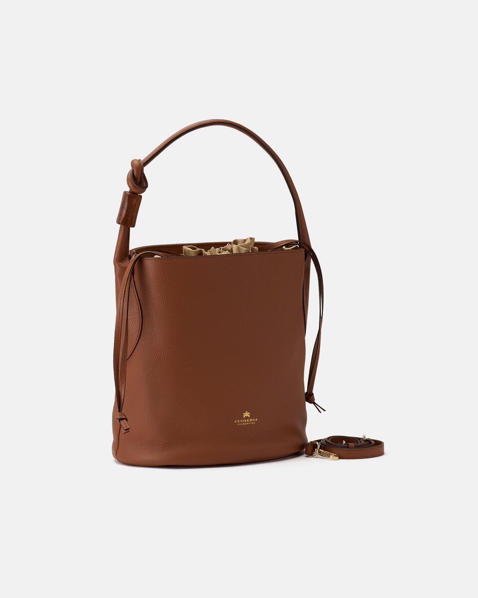 Agata Medium Bucket Caramel  - Secchiello - Borse Donna - Borse - Cuoieria Fiorentina