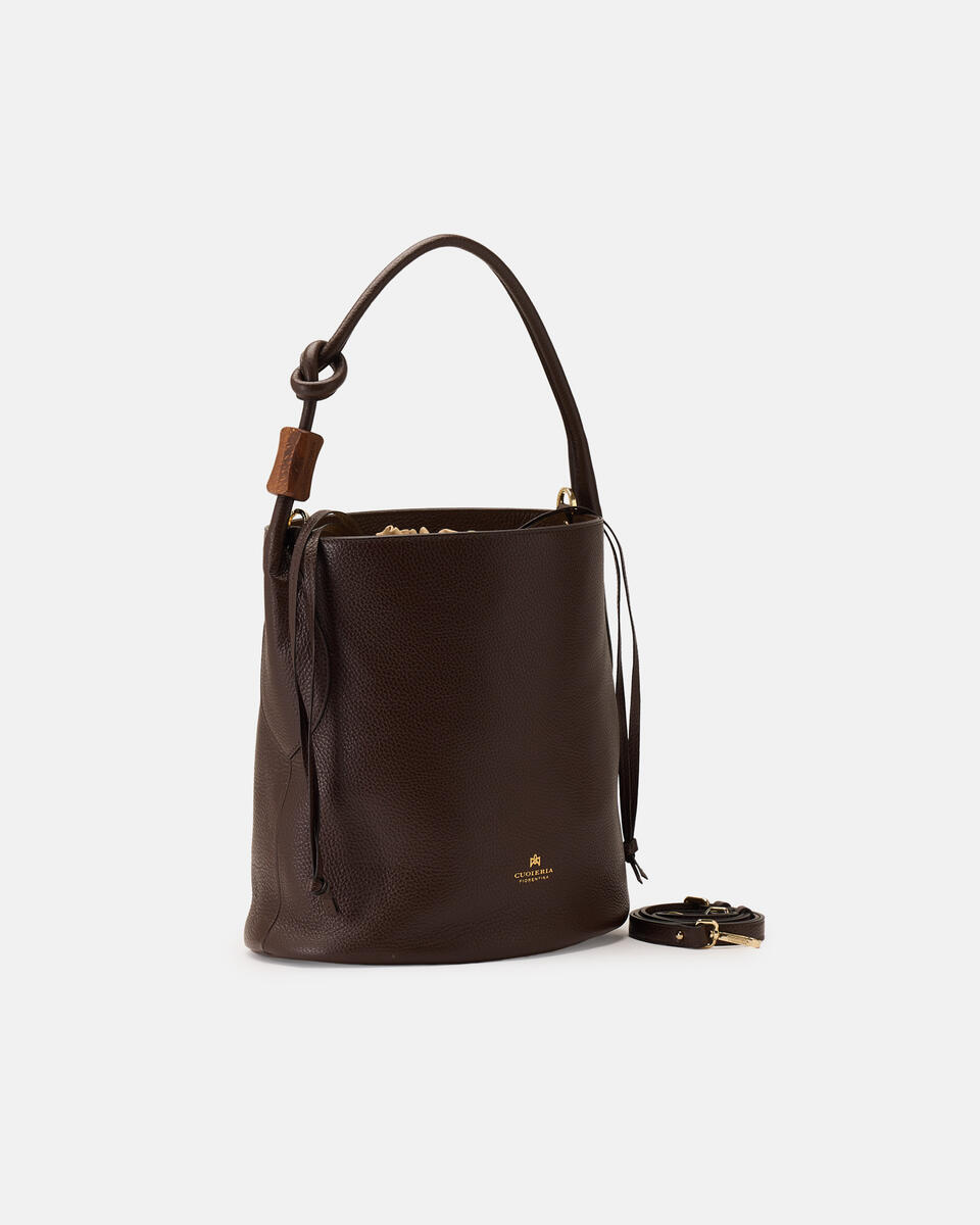 Agata Medium Bucket Cioccolato  - Secchiello - Borse Donna - Borse - Cuoieria Fiorentina