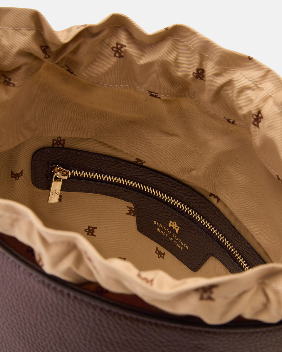Agata Medium Bucket Cioccolato  - Secchiello - Borse Donna - Borse - Cuoieria Fiorentina