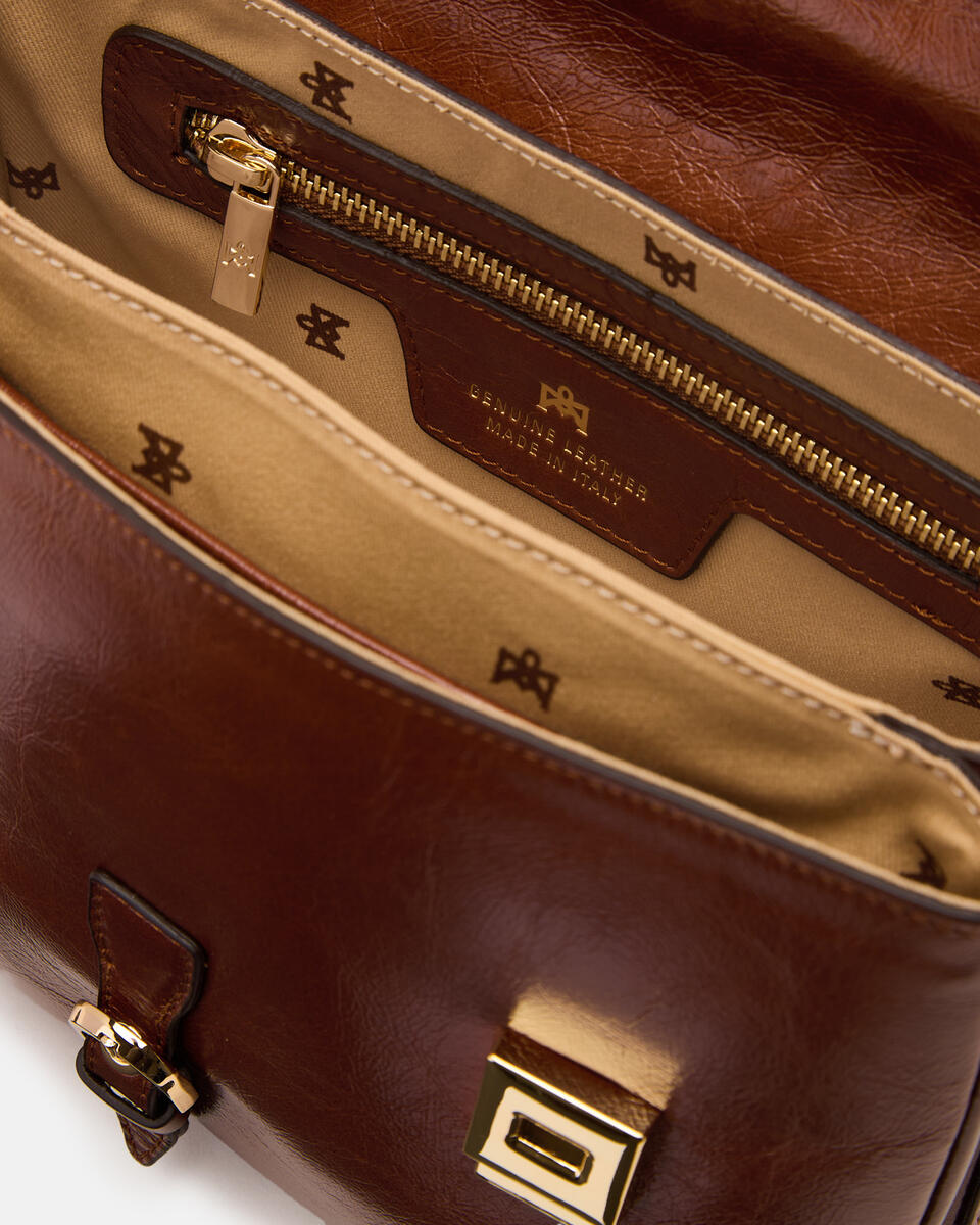 Eva soft Small flap bag Vintage Caramel  - Messenger - Borse Donna - Borse - Cuoieria Fiorentina