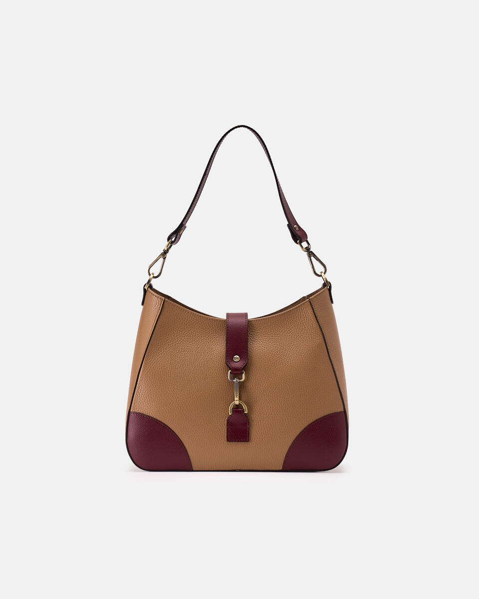 Hook large hobo Desertbordeaux  - Tote Bag - Borse Donna - Borse - Cuoieria Fiorentina